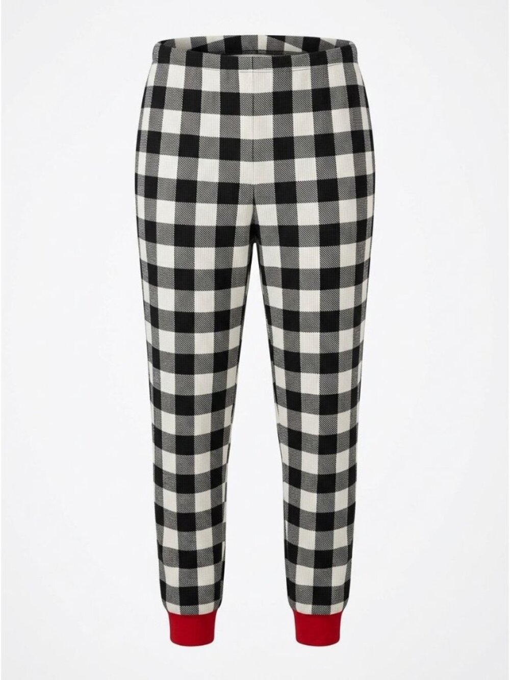 NWD Family PJs by Macys Waffle Knit Joggers Sz XXL Black White Plaid Pants